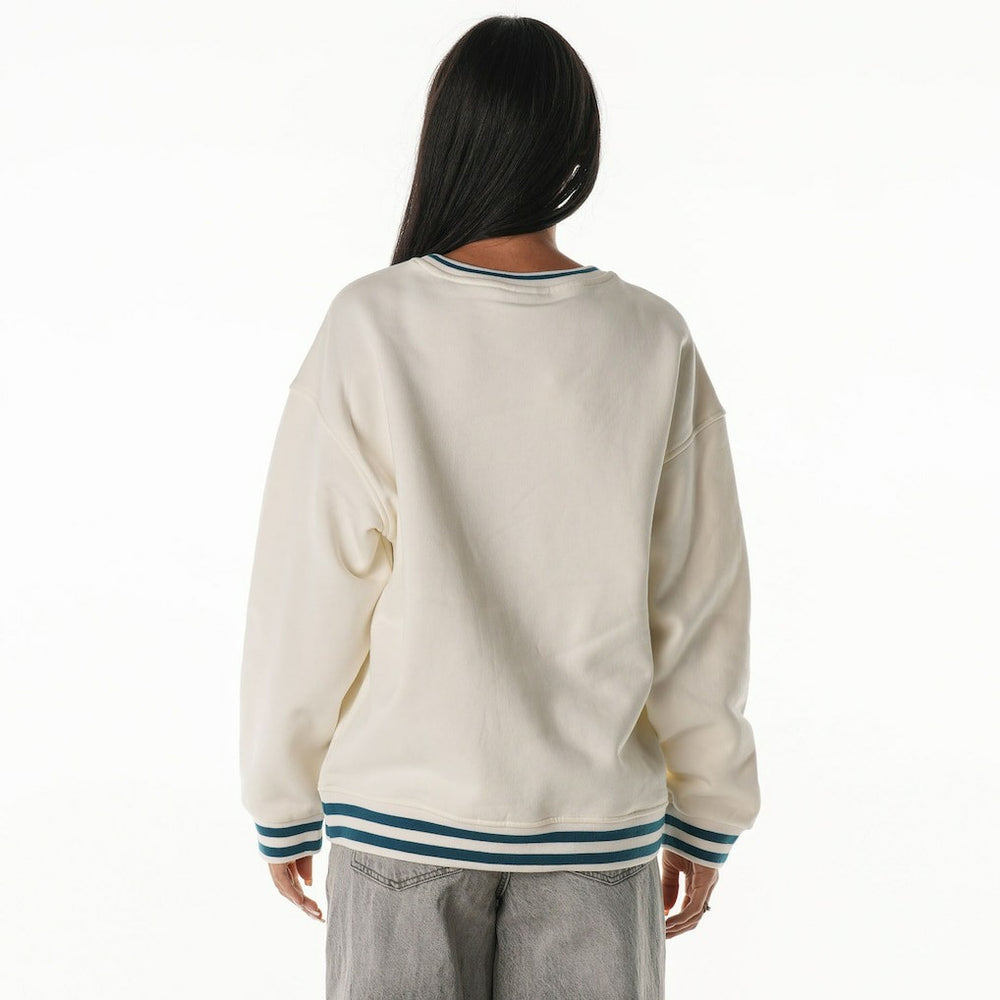 Philadelphia Eagles The Wild Collective Women's Oversized Vintage French Terry Sweatshirt Cream - NFL