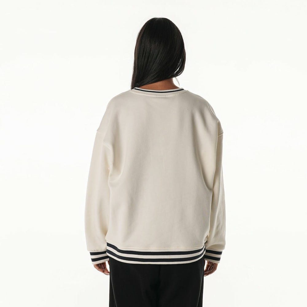 Seattle Seahawks The Wild Collective Women's Oversized Vintage French Terry Sweatshirt Cream - NFL