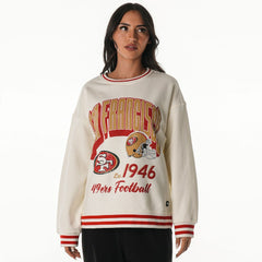 San Francisco 49ers The Wild Collective Women's Oversized Vintage French Terry Sweatshirt Cream - NFL