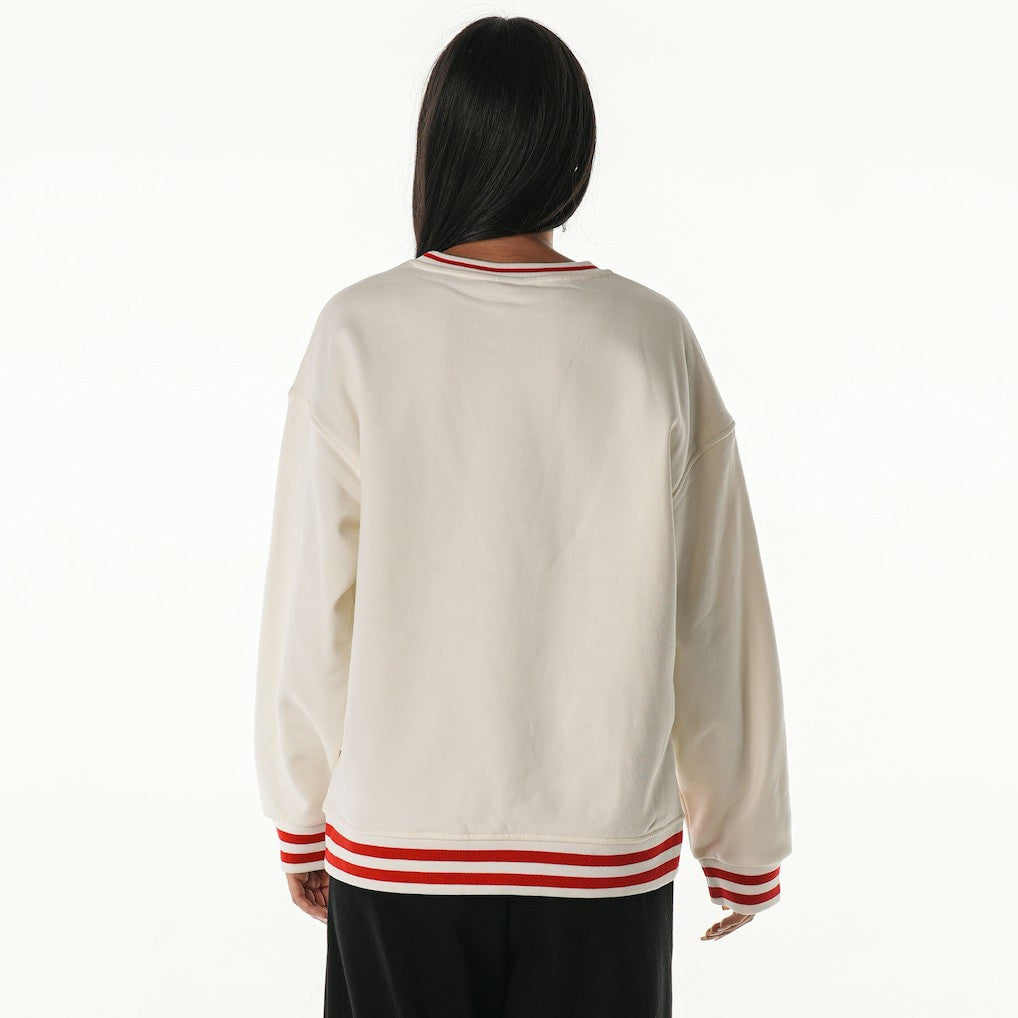 San Francisco 49ers The Wild Collective Women's Oversized Vintage French Terry Sweatshirt Cream - NFL