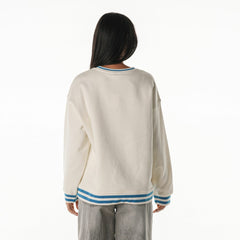 Detroit Lions The Wild Collective Women's Oversized Vintage French Terry Sweatshirt Cream - NFL