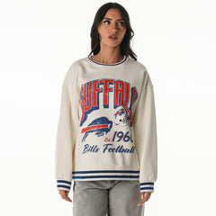 Buffalo Bills The Wild Collective Women's Oversized Vintage French Terry Sweatshirt Cream - NFL