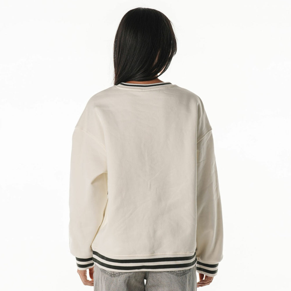Green Bay Packers The Wild Collective Women's Oversized Vintage French Terry Sweatshirt Cream - NFL