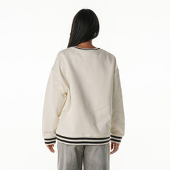 Cleveland Browns The Wild Collective Women's Oversized Vintage French Terry Sweatshirt Cream - NFL