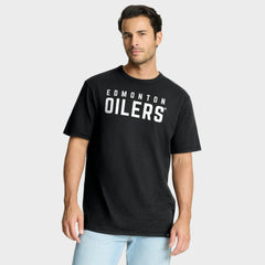 Edmonton Oilers - Fanatics Play Distressed Wordmark Stadium Slub T-Shirt Black