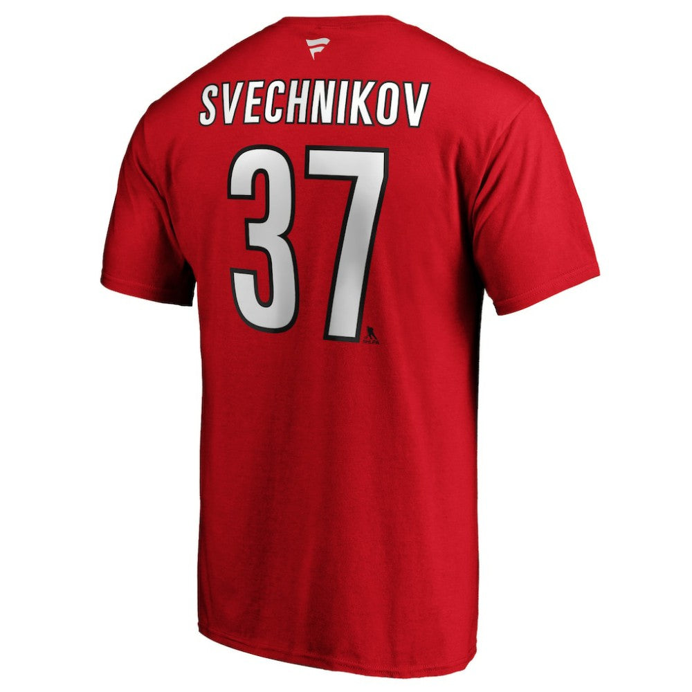 Andrei Svechnikov Carolina Hurricanes - Fanatics Authentic Stack Name & Number T-Shirt Red