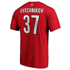 Andrei Svechnikov Carolina Hurricanes - Fanatics Authentic Stack Name & Number T-Shirt Red