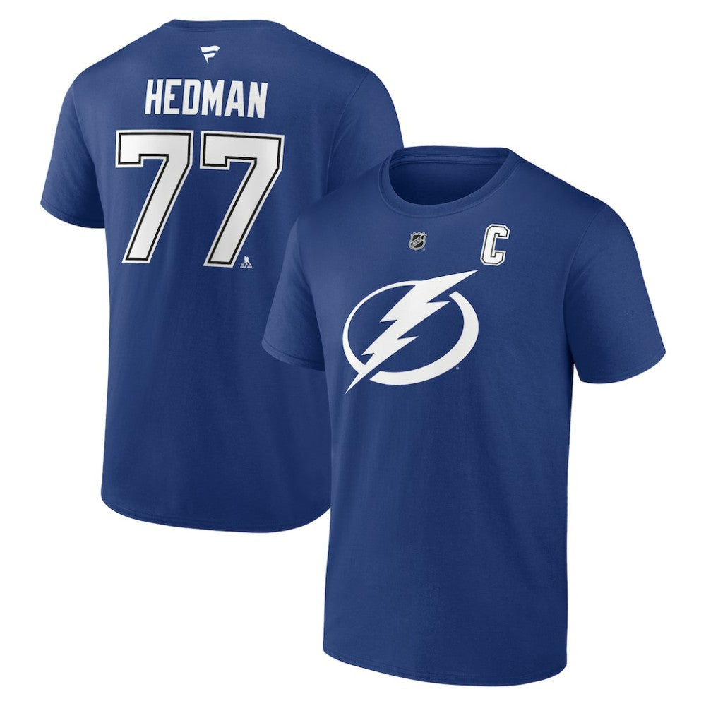 Victor Hedman Tampa Bay Lightning - Fanatics Authentic Stack Name & Number T-Shirt Blue