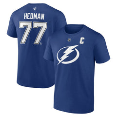 Victor Hedman Tampa Bay Lightning - Fanatics Authentic Stack Name & Number T-Shirt Blue
