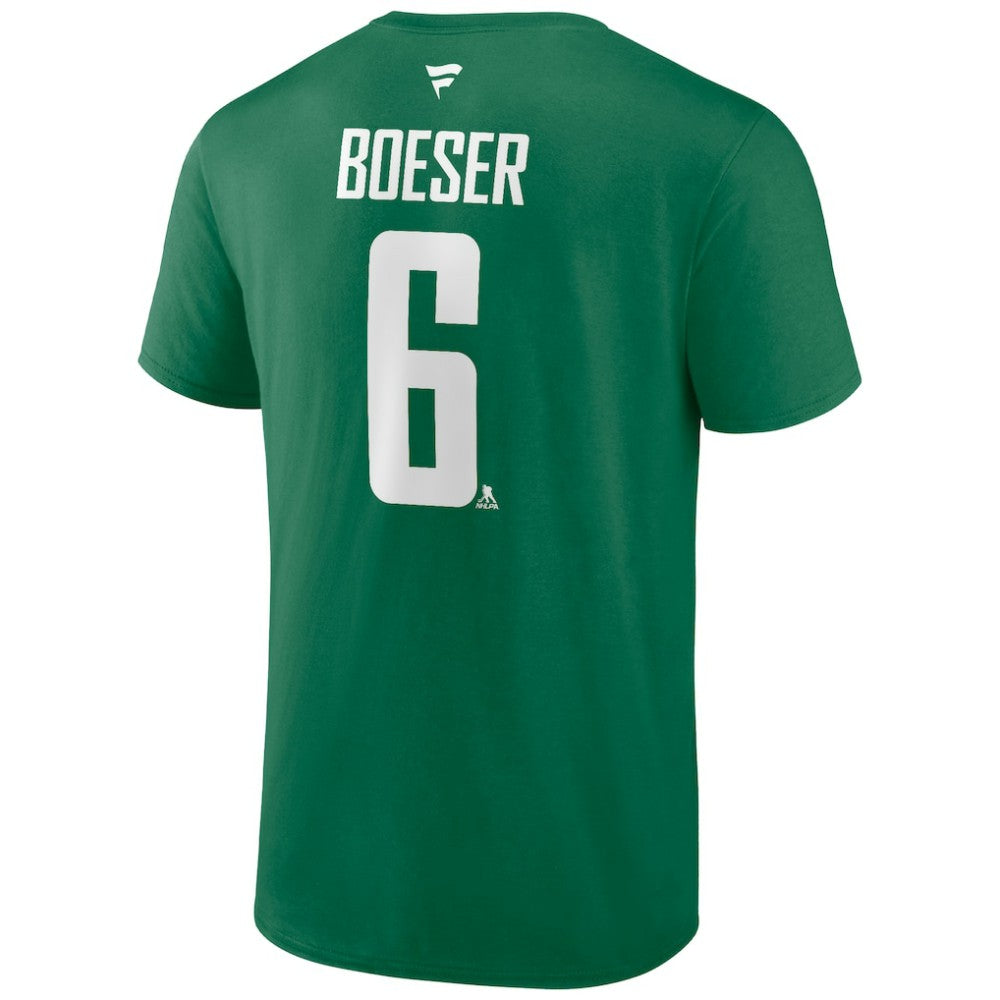 Brock Boeser Vancouver Canucks - Fanatics Authentic Stack Name & Number T-Shirt Green