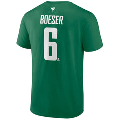 Brock Boeser Vancouver Canucks - Fanatics Authentic Stack Name & Number T-Shirt Green