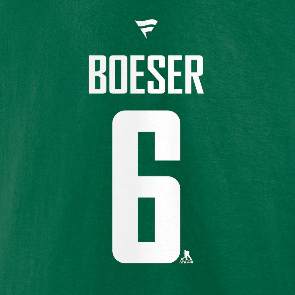 Brock Boeser Vancouver Canucks - Fanatics Authentic Stack Name & Number T-Shirt Green