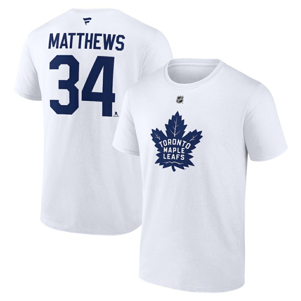 Auston Matthews Toronto Maple Leafs - Fanatics Authentic Stack Name & Number T-Shirt White