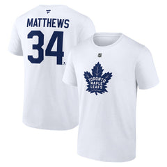 Auston Matthews Toronto Maple Leafs - Fanatics Authentic Stack Name & Number T-Shirt White