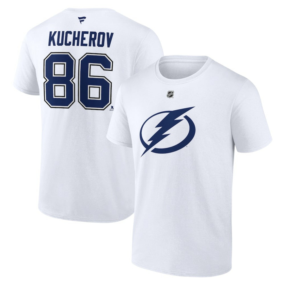 Nikita Kucherov Tampa Bay Lightning - Fanatics Authentic Stack Name & Number T-Shirt White