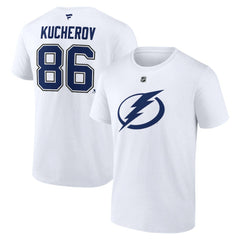 Nikita Kucherov Tampa Bay Lightning - Fanatics Authentic Stack Name & Number T-Shirt White