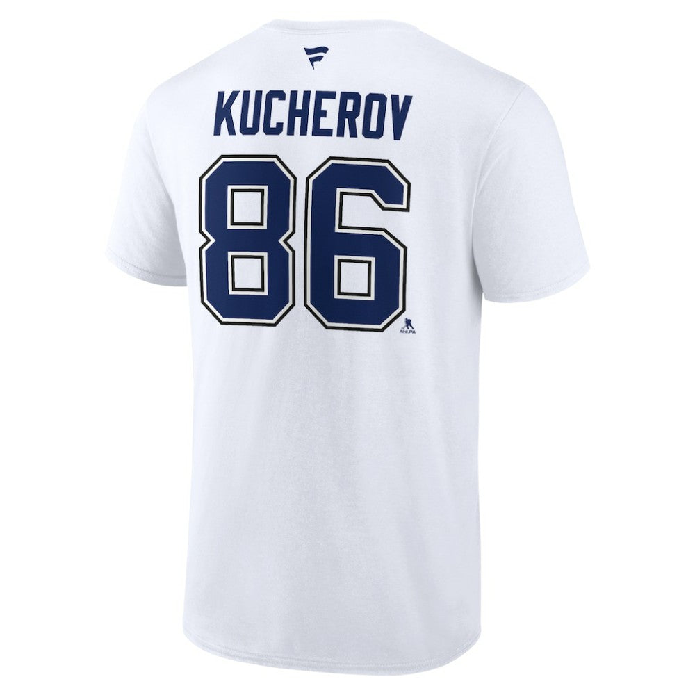 Nikita Kucherov Tampa Bay Lightning - Fanatics Authentic Stack Name & Number T-Shirt White