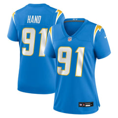 Da'Shawn Hand Los Angeles Chargers Women's Team Game Jersey Powder Blue - Nike