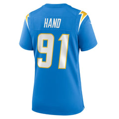 Da'Shawn Hand Los Angeles Chargers Women's Team Game Jersey Powder Blue - Nike