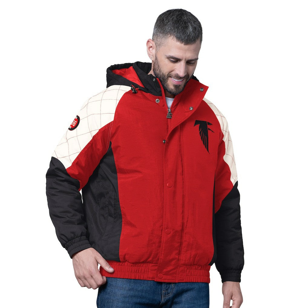 Atlanta Falcons Starter Oxford Crinkle Full-Snap Hoodie Jacket Red - NFL