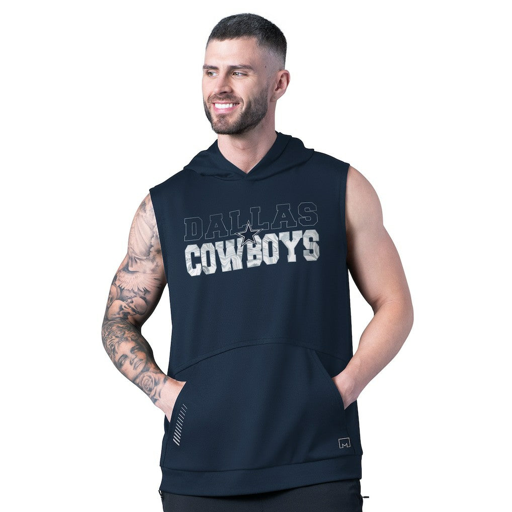 Dallas Cowboys MSX by Michael Strahan Tri-Blend Rebound Sleeveless Hoodie Navy - NFL