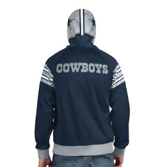 Dallas Cowboys Pro Player Helmet Full-Zip Hooded Track Jacket Navy/Gray - NFL