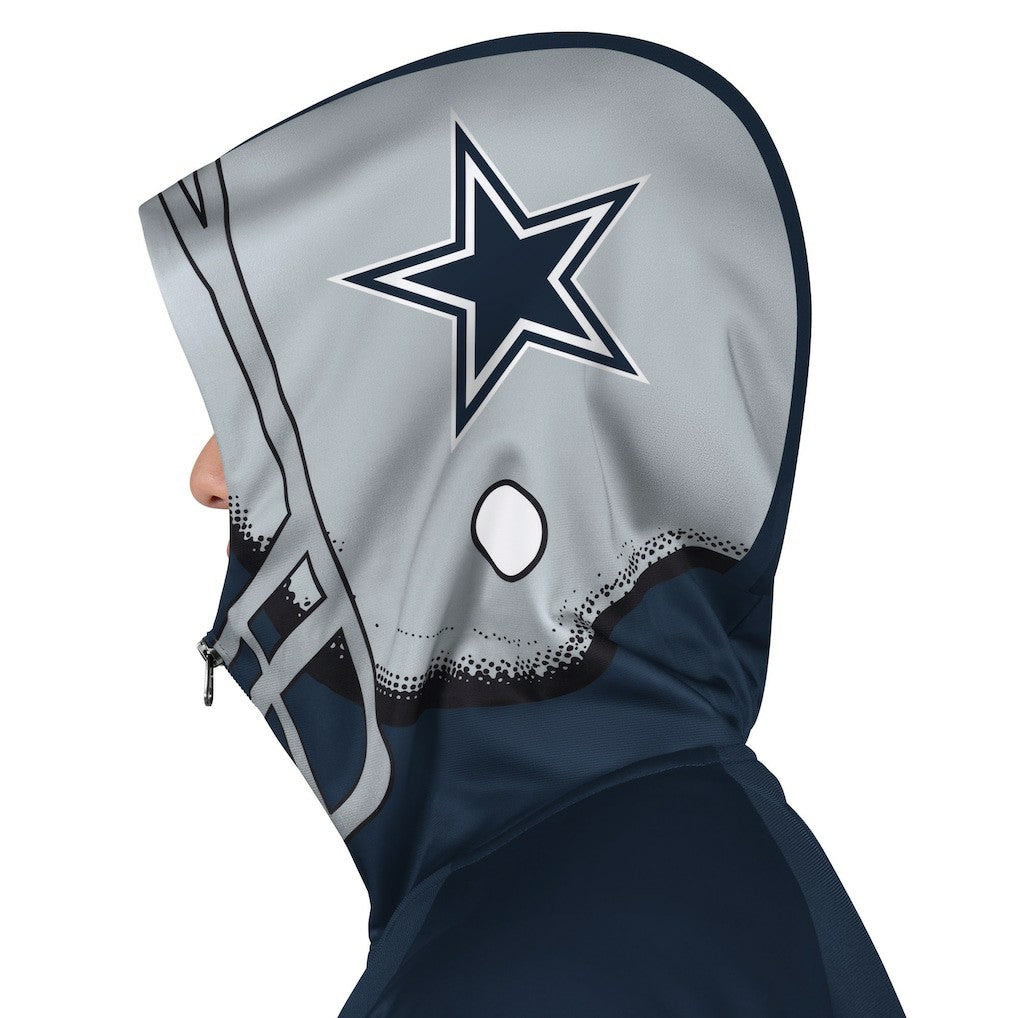 Dallas Cowboys Pro Player Helmet Full-Zip Hooded Track Jacket Navy/Gray - NFL