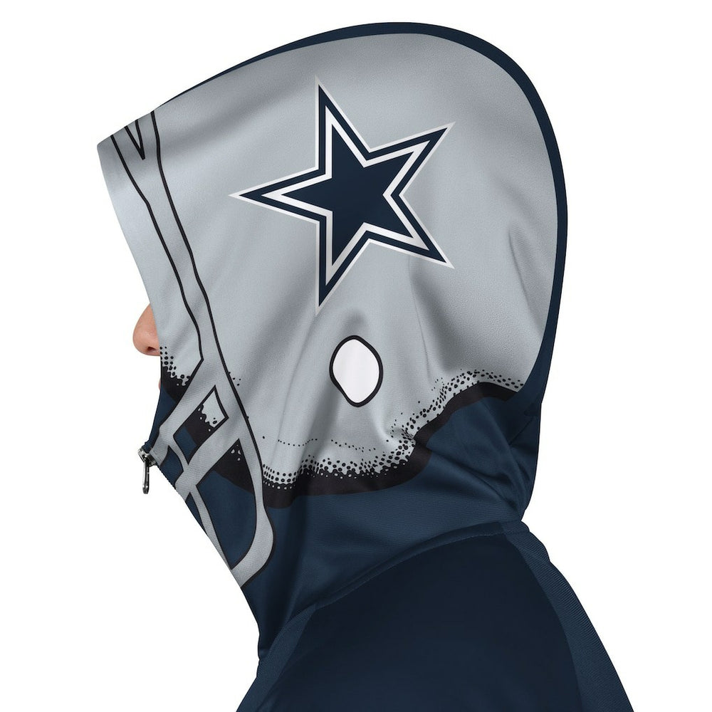 Dallas Cowboys Pro Player Helmet Full-Zip Hooded Track Jacket Navy/Gray - NFL