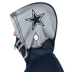 Dallas Cowboys Pro Player Helmet Full-Zip Hooded Track Jacket Navy/Gray - NFL