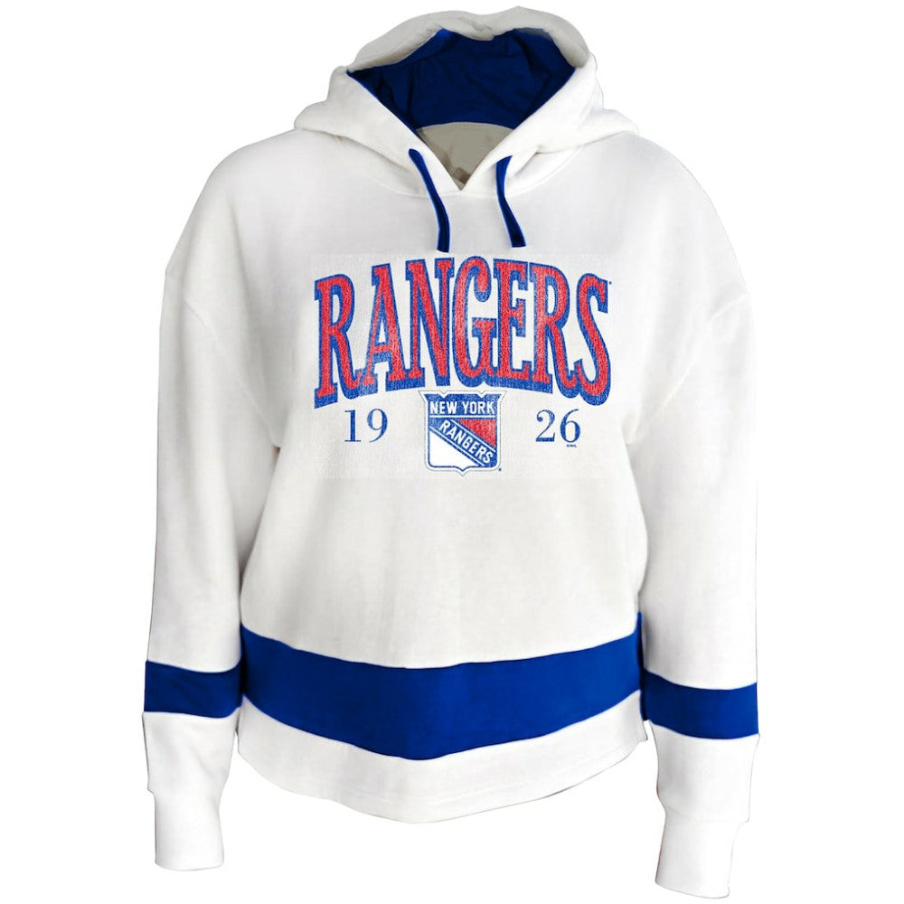 New York Rangers Profile Women's Plus Size Hoodie White