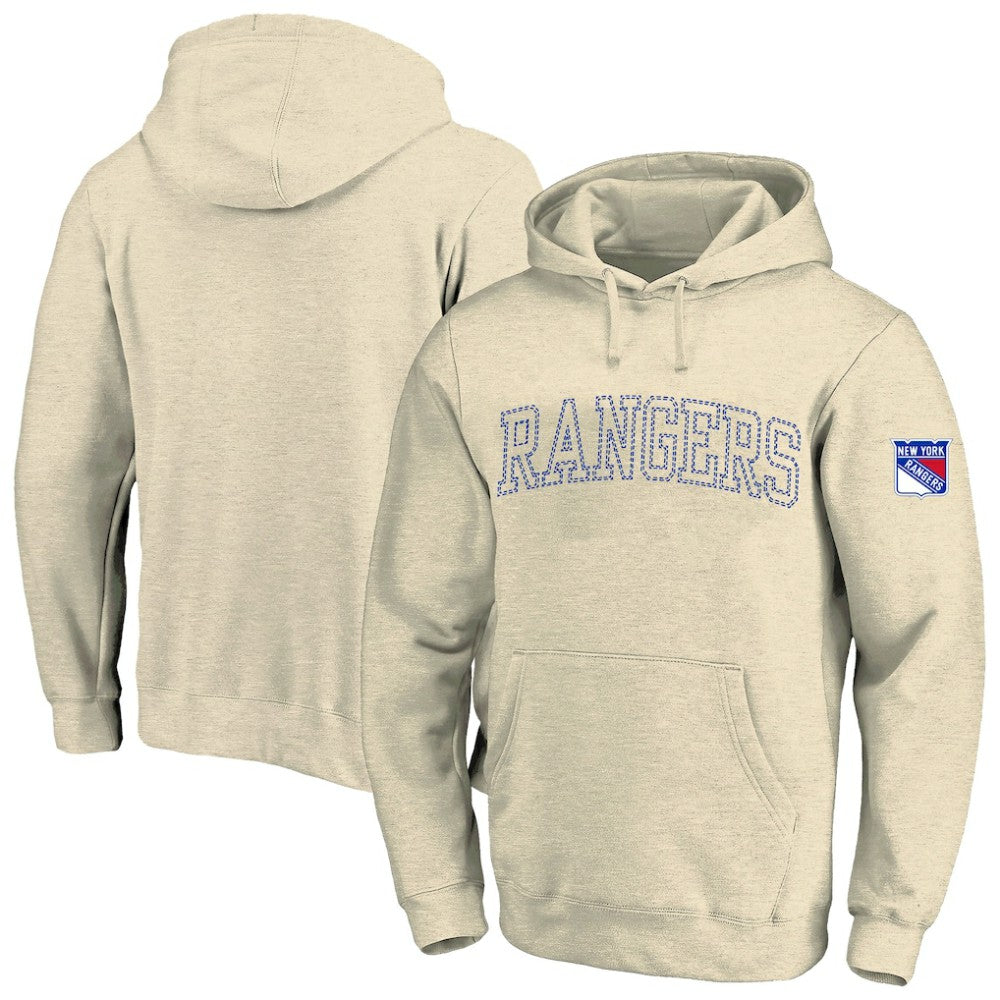 New York Rangers Fanatics Big &Tall Stitch Hoodie Cream