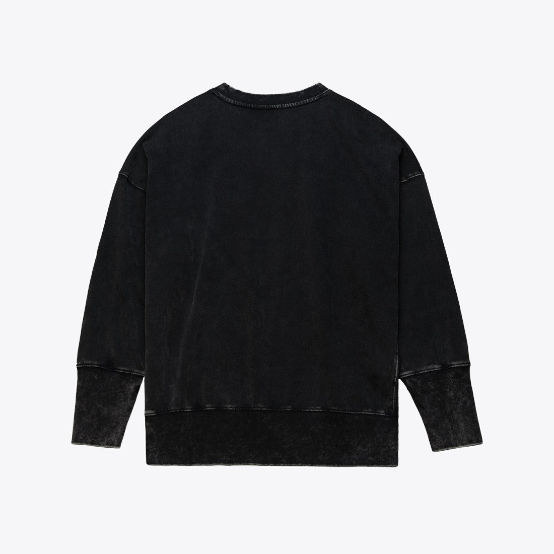 New York Jets Women's Delineate Mineral Wash Crewneck Sweatshirt Black - Mitchell & Ness