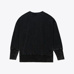 San Francisco 49ers Women's Delineate Mineral Wash Crewneck Sweatshirt Black - Mitchell & Ness