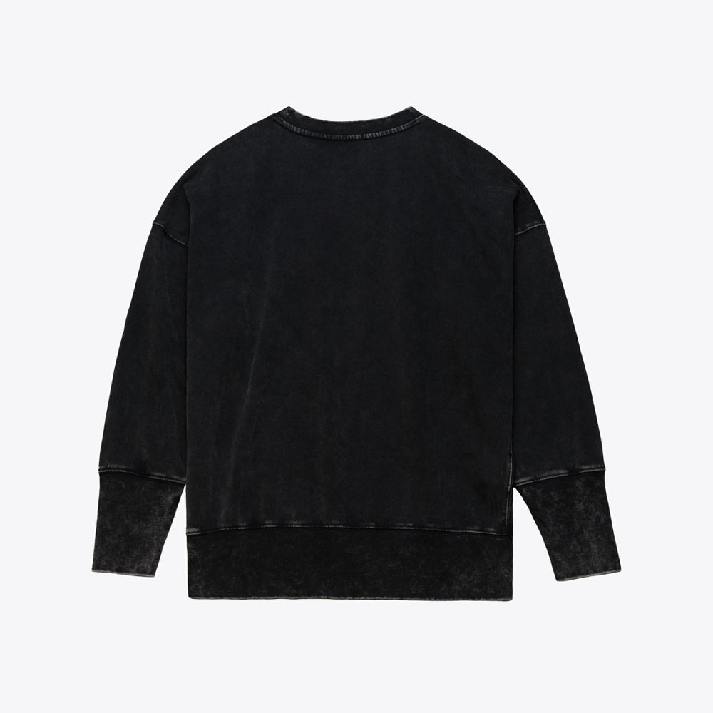 Tampa Bay Buccaneers Women's Delineate Mineral Wash Crewneck Sweatshirt Black - Mitchell & Ness