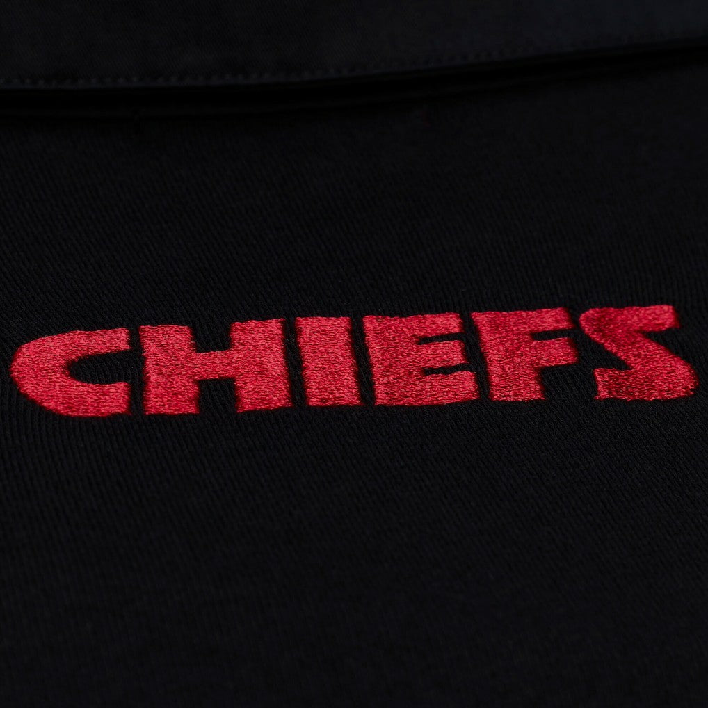 Kansas City Chiefs Women's Cropped Long Sleeve Rugby Polo Black - Mitchell & Ness