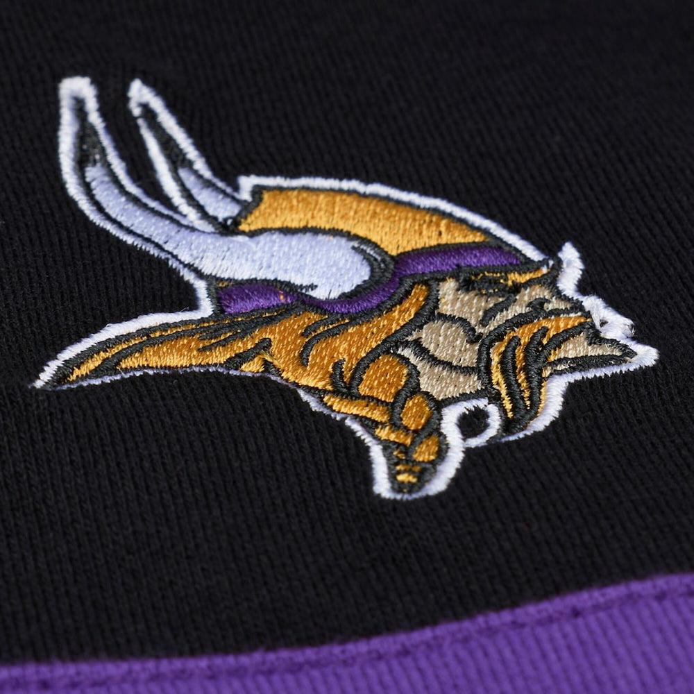 Minnesota Vikings Women's Cropped Long Sleeve Rugby Polo Black - Mitchell & Ness