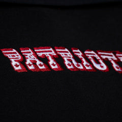 New England Patriots Women's Throwback Cropped Long Sleeve Rugby Polo Black - Mitchell & Ness