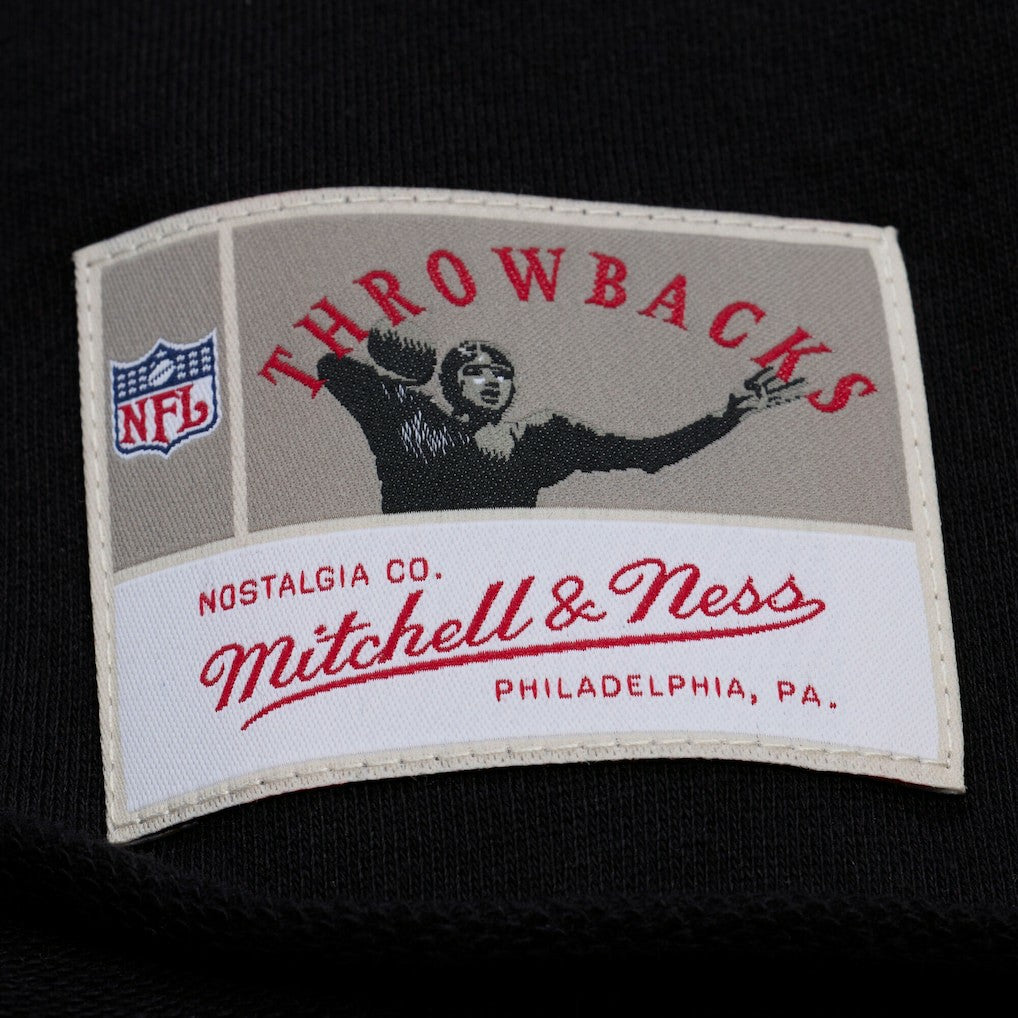 New England Patriots Women's Throwback Cropped Long Sleeve Rugby Polo Black - Mitchell & Ness