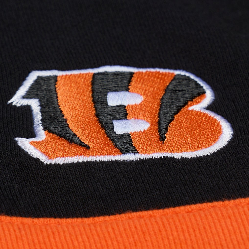 Cincinnati Bengals Women's Cropped Long Sleeve Rugby Polo Black - Mitchell & Ness