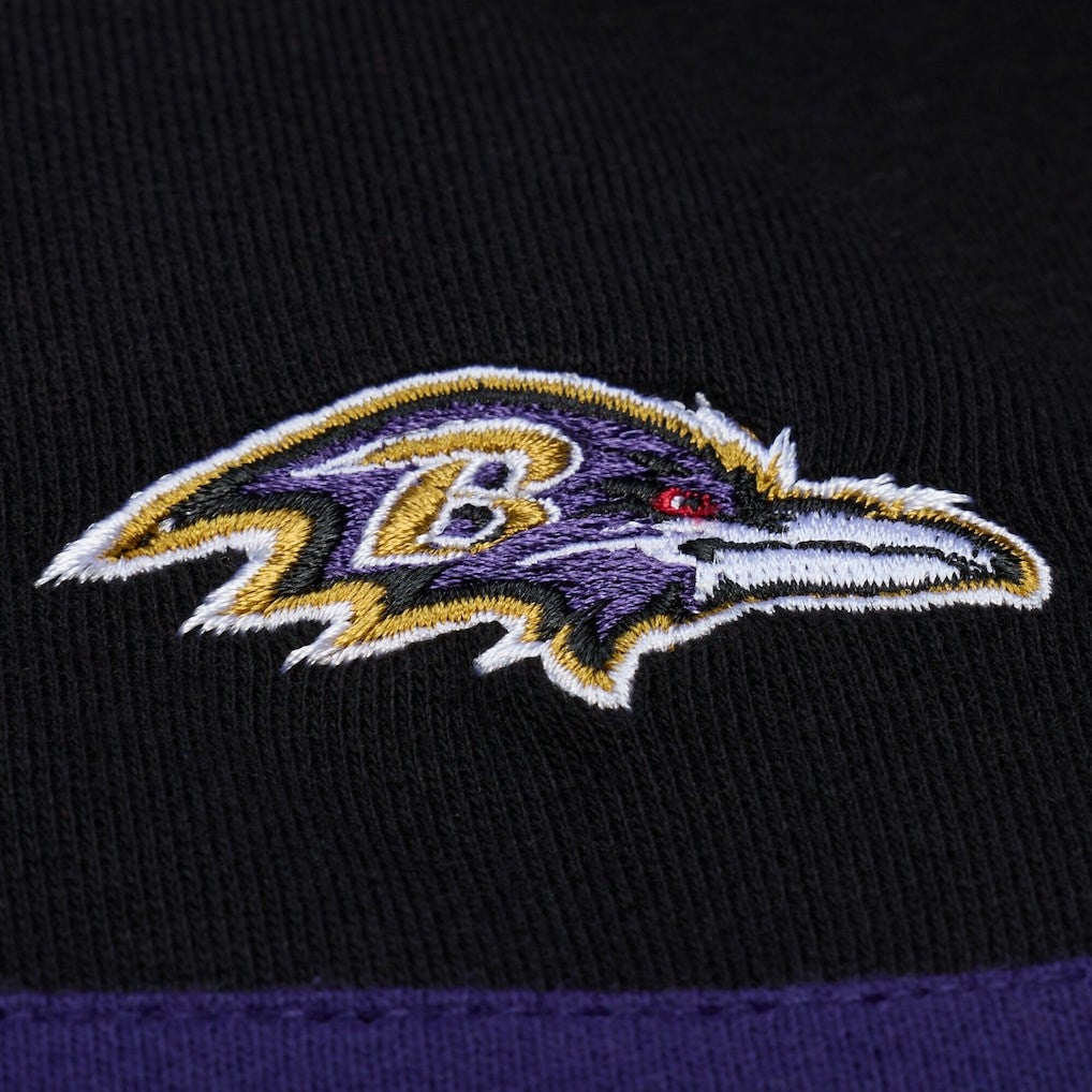Baltimore Ravens Women's Cropped Long Sleeve Rugby Polo Black - Mitchell & Ness