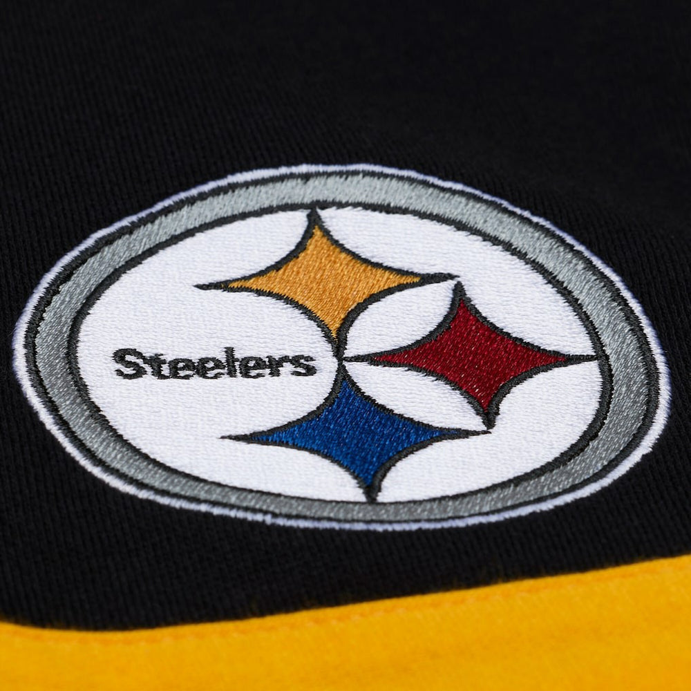 Pittsburgh Steelers Women's Cropped Long Sleeve Rugby Polo Black - Mitchell & Ness