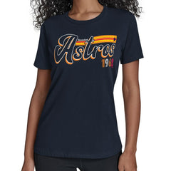 Houston Astros Starter Women's Groovy Script Team Fitted T-Shirt Online