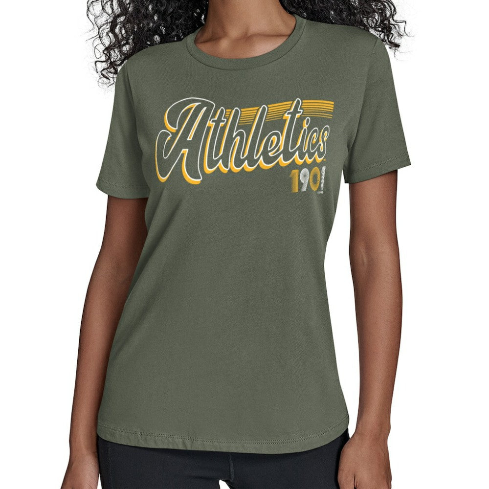 Athletics Starter Women's Groovy Script Team Fitted T-Shirt Near Me