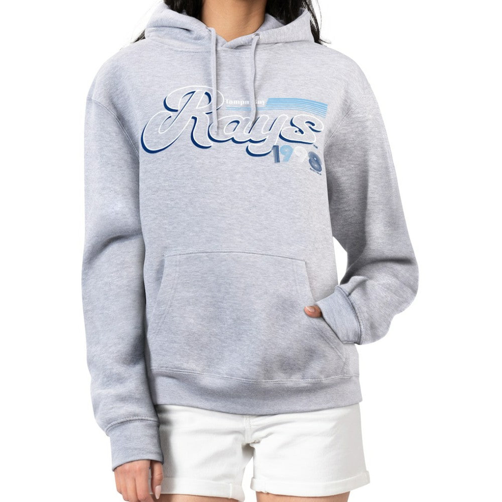 Tampa Bay Rays Starter Women's Groovy Script Team Fleece Pullover Hoodie Clearance