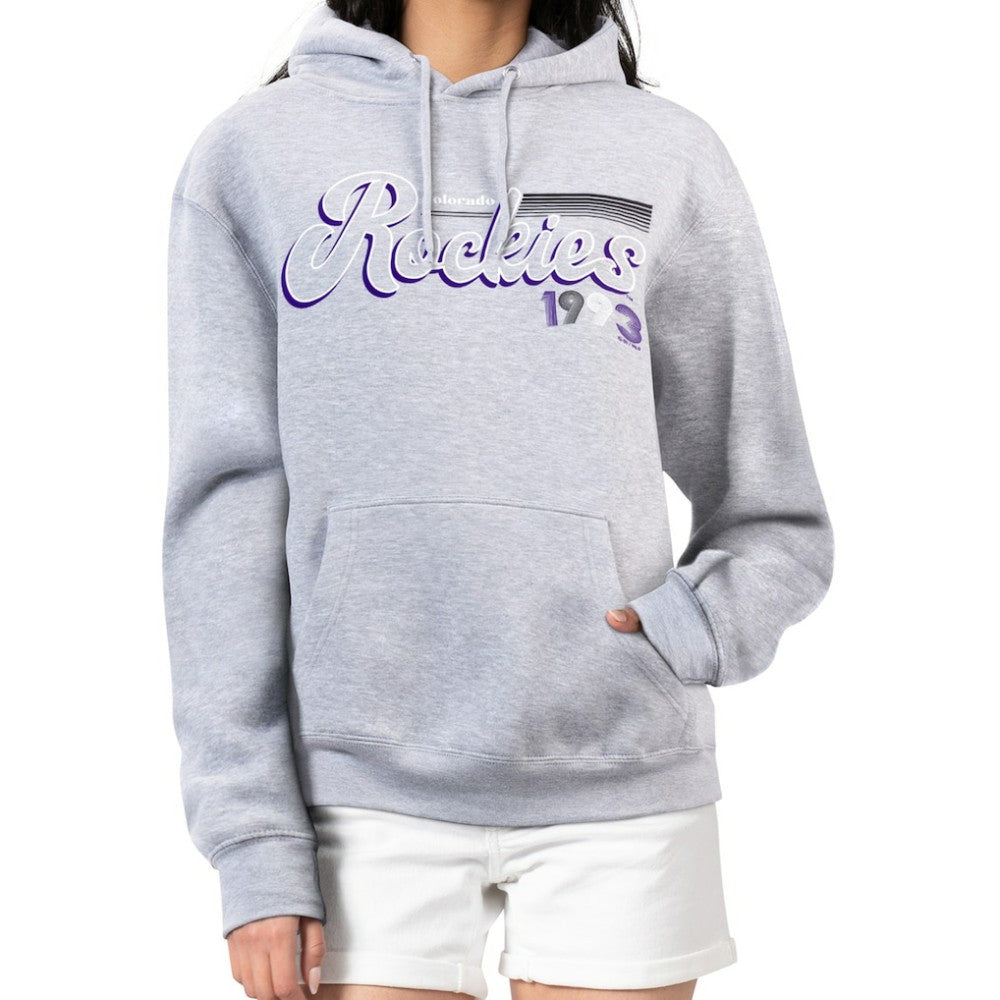 Colorado Rockies Starter Women's Groovy Script Team Fleece Pullover Hoodie discount