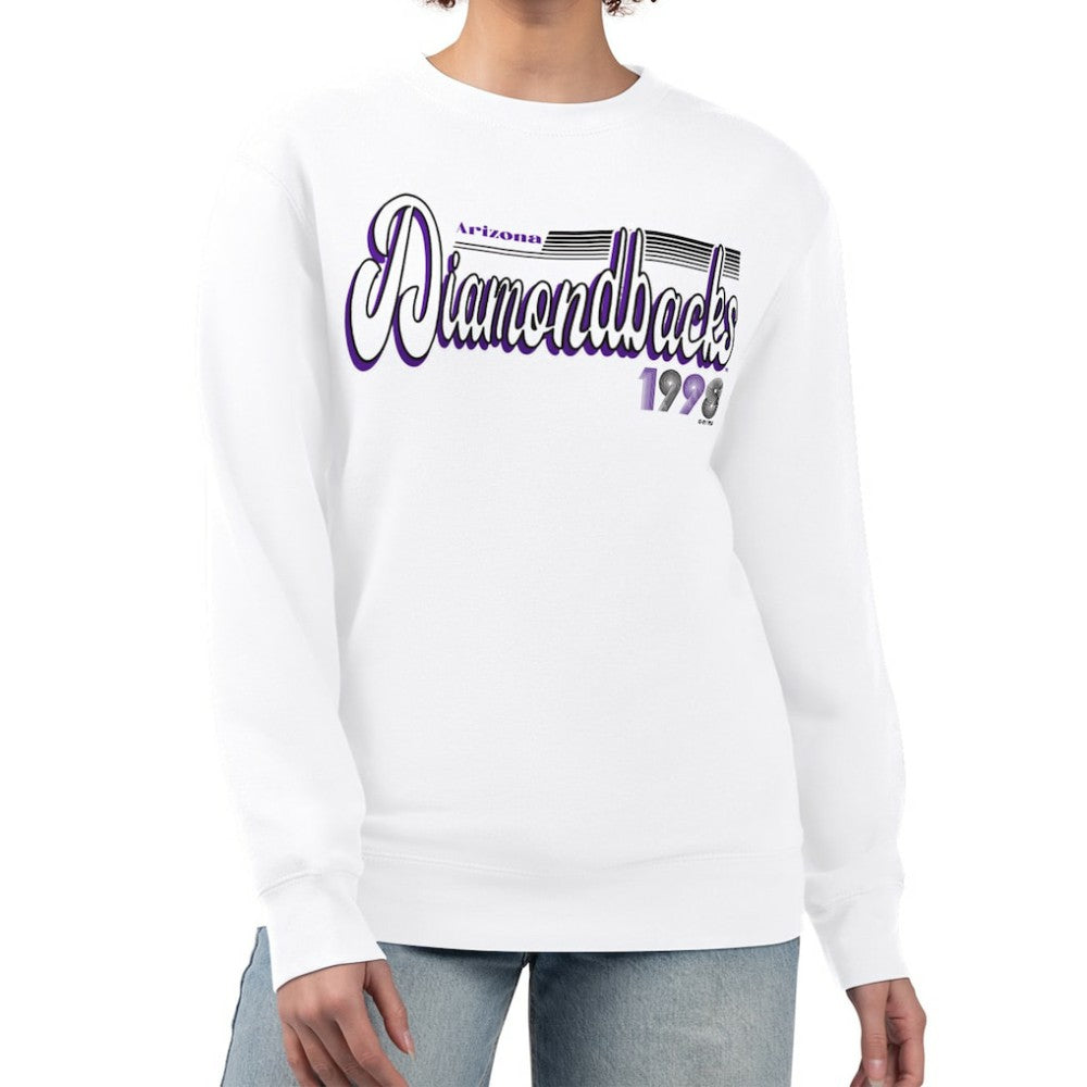 Arizona Diamondbacks Starter Women's Groovy Script Team Fleece Pullover Sweatshirt Lifestyle