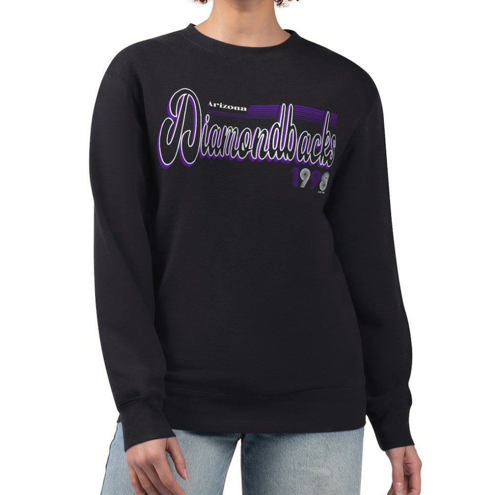 Arizona Diamondbacks Starter Women's Groovy Script Team Fleece Pullover Sweatshirt Lifestyle