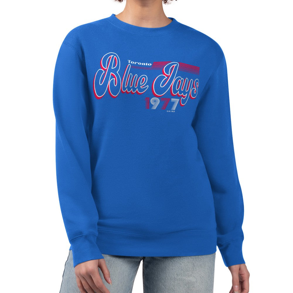 Toronto Blue Jays Starter Women's Groovy Script Team Fleece Pullover Sweatshirt for sale