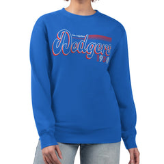 Los Angeles Dodgers Starter Women's Groovy Script Team Fleece Pullover Sweatshirt Sale