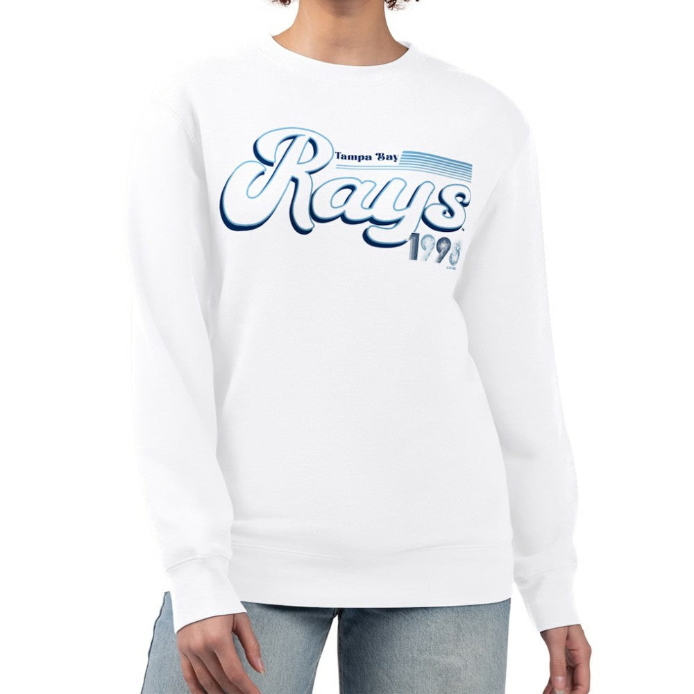 Tampa Bay Rays Starter Women's Groovy Script Team Fleece Pullover Sweatshirt discount